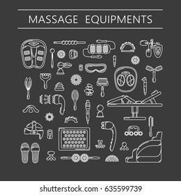 Massage appliance - Icon set. EPS 10 Isolated object