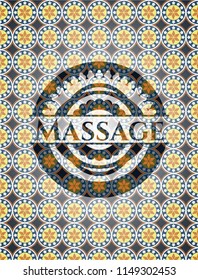 Massage arabesque style emblem. arabic decoration.