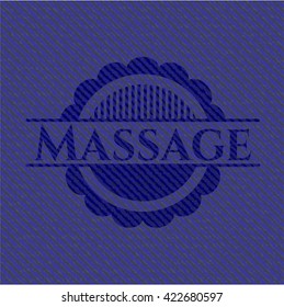 Massage badge with denim texture