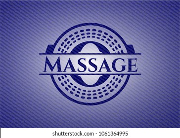 Massage badge with jean texture