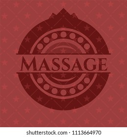  Massage badge with red background