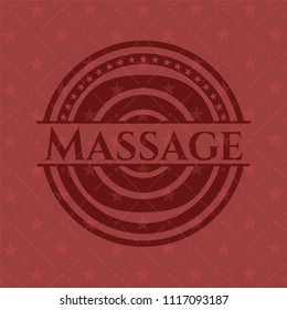 Massage badge with red background