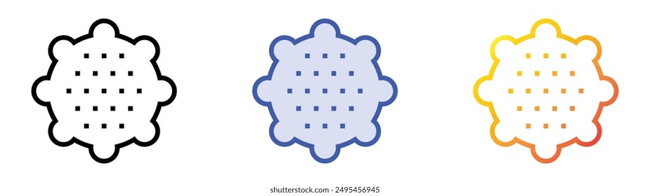 icono de bola de masaje. Diseño de estilo de relleno lineal, azul y degradado aislado sobre fondo blanco