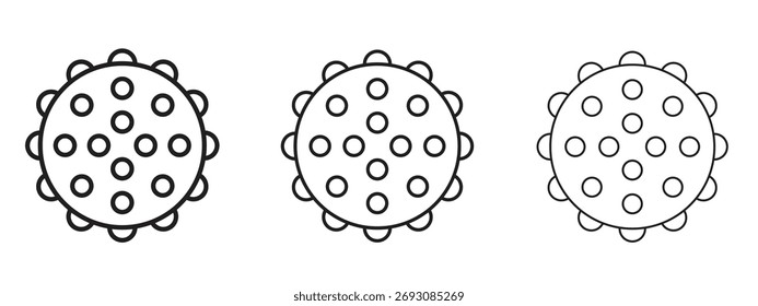 Símbolo de icono de bola de masaje. Signo de estilo lineal para el concepto móvil