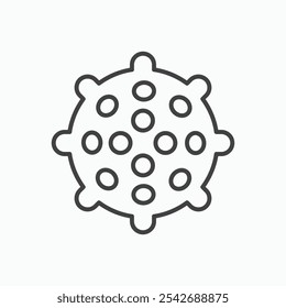 Massage ball icon in thin black lines