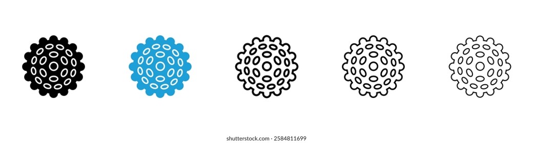 Massage ball icons collection vectors in black and blue