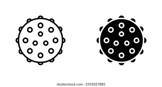 Massage ball icons. stroke line and black solid icons