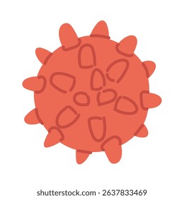 massage ball with spikes for lymph flow. Sports, fitness. Flat color isolated illustration. It is suitable for applications, websites, blogs about training, yoga, health, rehabilitation, lifestyle