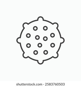 Massage ball vector icon isolated in black line