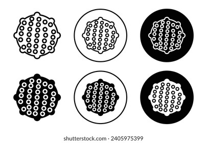 Massage ball vector icon logo set. editable stroke art