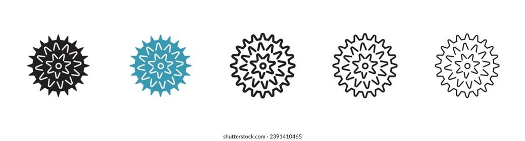 Massage Ball vector icon set. Rehabilitation massage ball vector symbol for UI designs in black and white color.