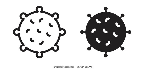 Massage ball vector icon set in black.