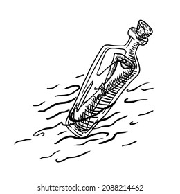 Masaje en una botella ilustración vectorial a mano aislada en fondo blanco