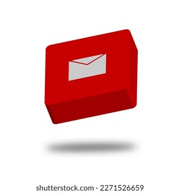 Massage box red 3D realistic icon vector