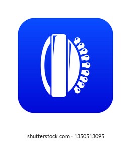 Massage brush icon blue vector isolated on white background