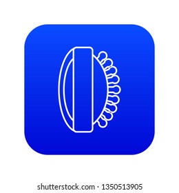 Massage brush icon blue vector isolated on white background