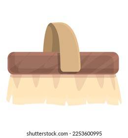 Massage brush icon cartoon vector. Wood body. Spa tool