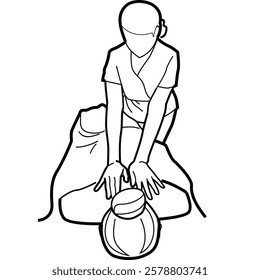 massage by pressing the palms of your hands alternately starting from the feet, thighs, buttocks, back, shoulders, arms, shoulders, down to the lower back, and down to the feet.