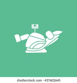 Massage Chair Flat Icon On Green Background
