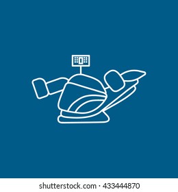 Massage Chair Icon On Blue Background