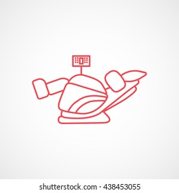 Massage Chair Red Line Icon On White Background