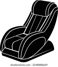 Massage chair silhouette isolated on white background. Chair sign vector illustration design