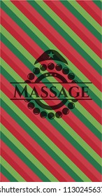 Massage christmas emblem background.