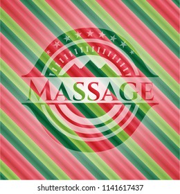 Massage christmas emblem background.
