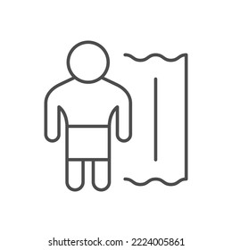 Icono de esquema de línea de cliente de masaje