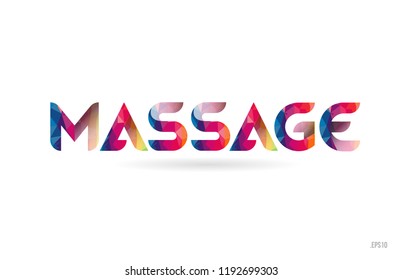 massage colored rainbow word text suitable for card, brochure or typography logo design