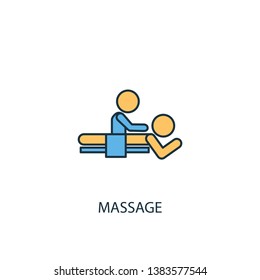 massage concept 2 colored line icon. Simple yellow and blue element illustration. massage concept outline symbol design