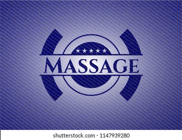 Massage emblem with denim texture