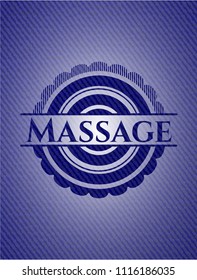 Massage emblem with jean high quality background