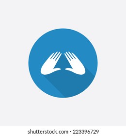 massage Flat Blue Simple Icon with long shadow, isolated on white background  