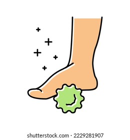 massage flat feet color icon vector. massage flat feet sign. isolated symbol illustration