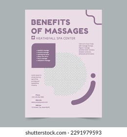 Massagefliegervorlage. Ein sauberes, modernes und hochwertiges Design von Flyer Vektordesign. Vorlagen bearbeiten und anpassen
