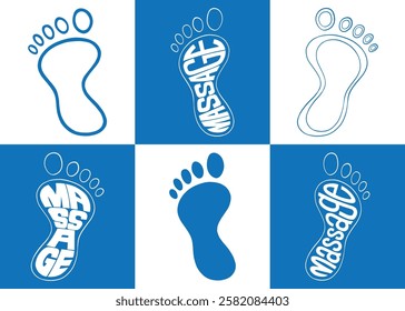 Massage foot set logo icon set. Vector illustration