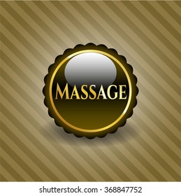Emblema dorado de masaje