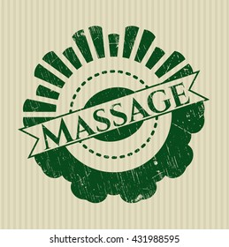 Massage grunge style stamp