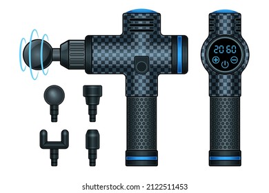 Massage Gun Realistic Isolated White Background