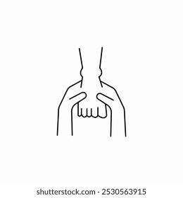 Vector de signo de icono de mano de masaje