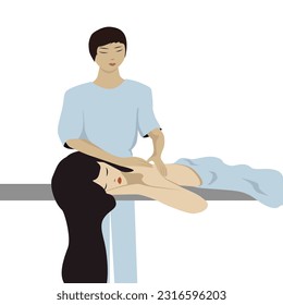 Massage. Healing procedures. Relaxation health beauty vector