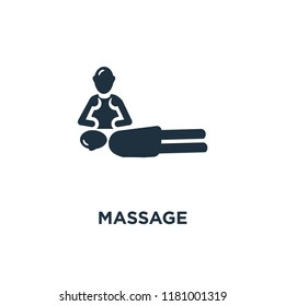 massage icon. Black filled vector illustration. massage symbol on white background. Can be used in web and mobile.