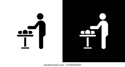 Icono de masaje. Icono de diseño plano simple en blanco y negro