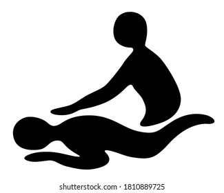 Massage icon / black and white / vector