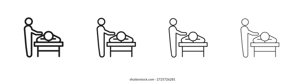 Concepto de icono de masaje. Símbolo de línea delgada. Vector de estilo de contorno simple