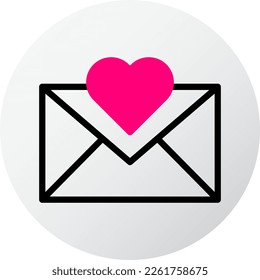 massage icon filled red style valentine illustration vector element and symbol perfect. Icon sign from modern collection for web.
