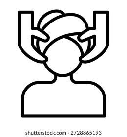 Ícone da massagem Estilo da linha Ilustração do vetor