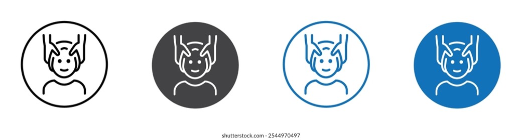 Massage icon Logo sign in thin line outline