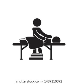 Icono de masaje. Icono de salón de masaje. Vector. 